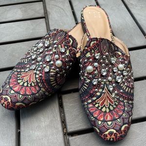 A New Day Jacquard and Rhinestone Detailed Mules